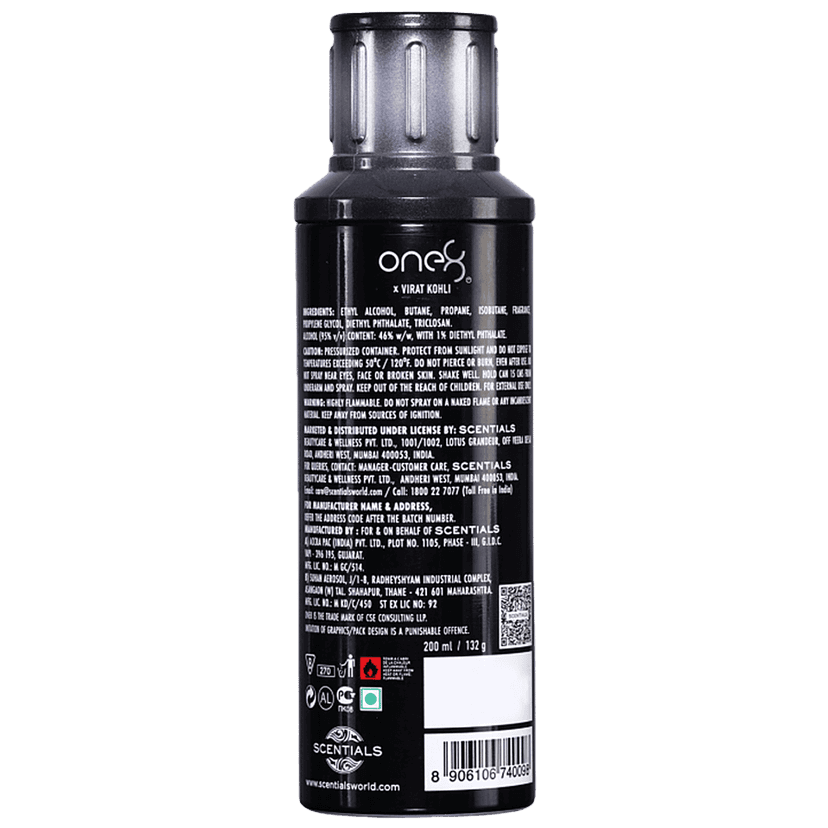 One8 By Virat Kohli Perfume Body Spray - Active, Long Lasting Fragrance, For Men, 200 Ml view 2