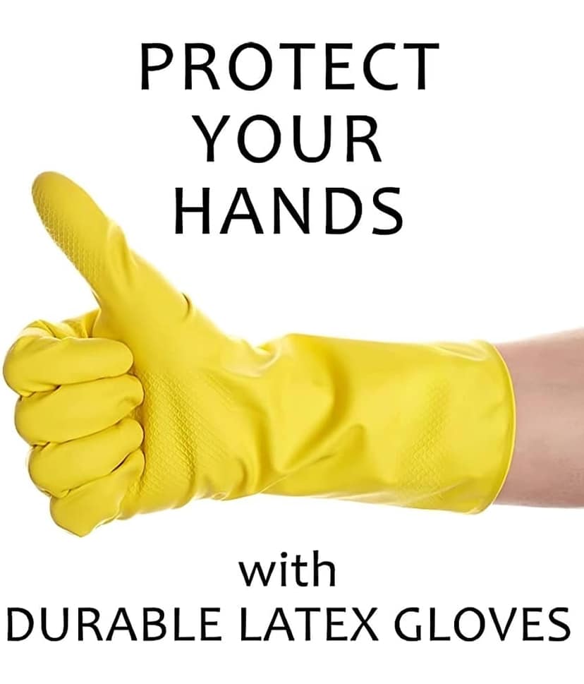 dust n shine Multicolor Rubber Medium Cleaning Gloves ( Pack of 1 ) view 2