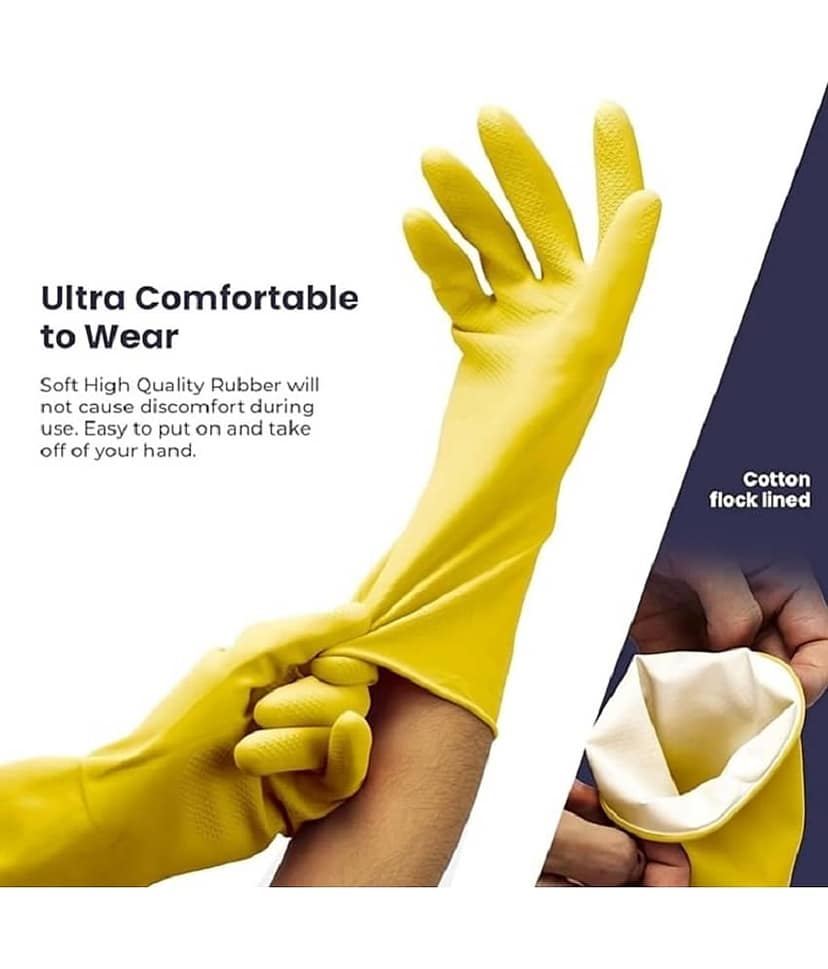 dust n shine Multicolor Rubber Medium Cleaning Gloves ( Pack of 1 ) view 8