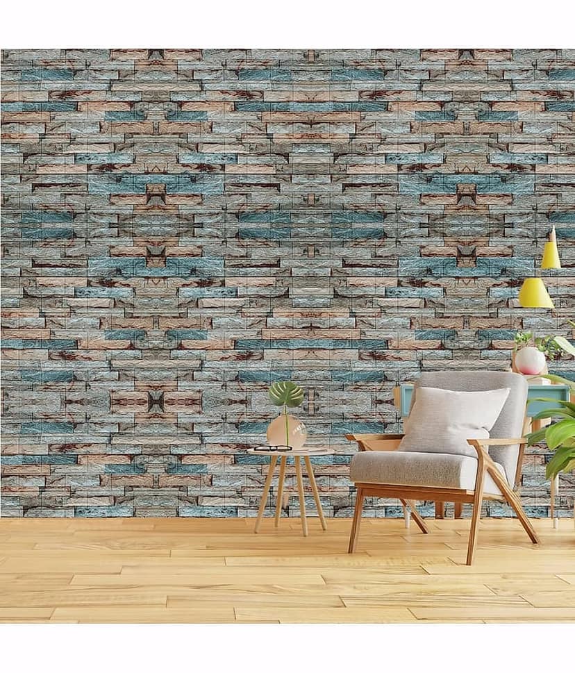 KRAMOX Wallpaper for Walls 3D Wall Stickers Self Adhesive PE Foam Brick Design Wallpaper for Wall Decor Home, Hotel,Living Room, Bedroom Cafe Wooden