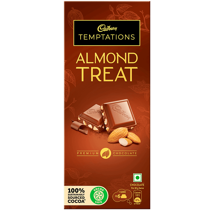 Cadbury Temptations Almond Treat Premium Chocolate Bar, 72 G view 2