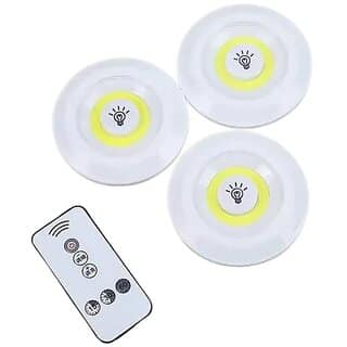 Adhesive Led Light With Remote Control Set Of 3| 1W Led Puck Lights Dimmable Wireless Under Cabinet Lighting Touch Sensor Control Night Lamp For Cabinet Wall| Kitchen Closet Illumination-1Pcs