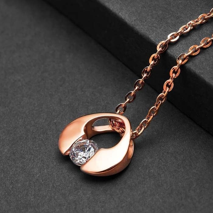 Rose Gold Crystal Delight Pendant with Chain view 3