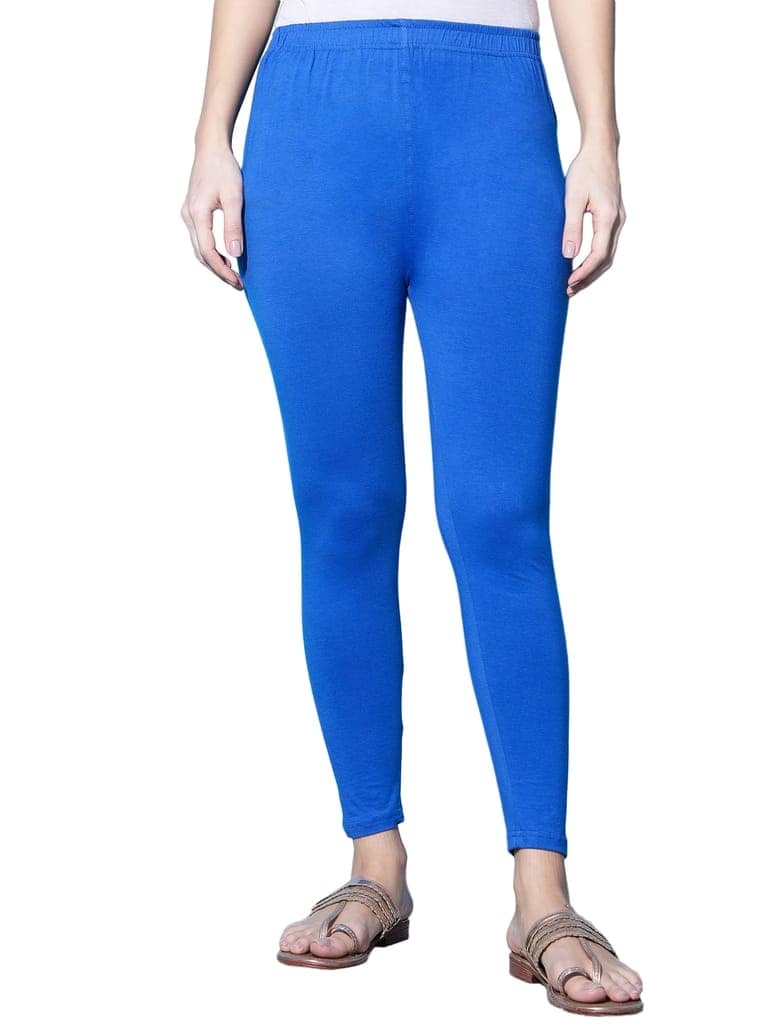 SOFT COLORS Women's Skinny Fit Ethnic Wear Ankle Length Leggings (Royal Blue) view 4