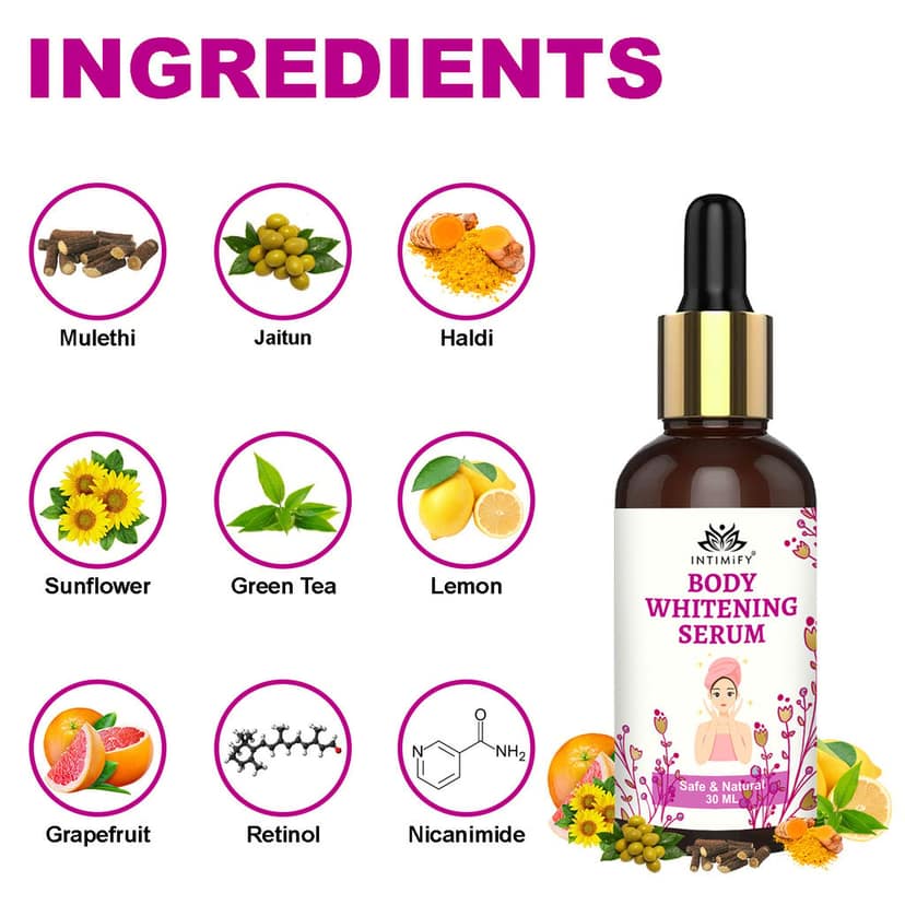 Intimify Body Whitening serum, anti aging wrinkles serum, face serum, skin brightening serum, Dark spots (30 ml) view 3