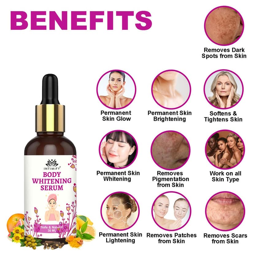 Intimify Body Whitening serum, anti aging wrinkles serum, face serum, skin brightening serum, Dark spots (30 ml) view 5