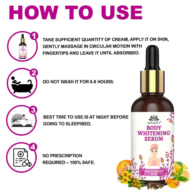 Intimify Body Whitening serum, anti aging wrinkles serum, face serum, skin brightening serum, Dark spots (30 ml) view 6