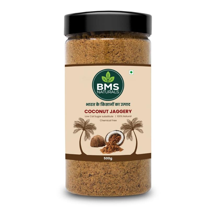 BMS Naturals Coconut Jaggery - 500g | Low Calorie, 100% Natural Sugar Substitute
