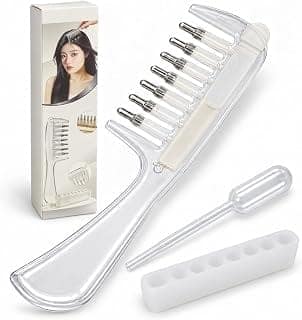 DRUCILA Scalp Massager Hair Oil Applicator Comb, Refillable Scalp Massager & Liquid Dispenser with Storage Base, Even Oil Distribution Tool for All Hair Types & Growth Routines (pack of 1)