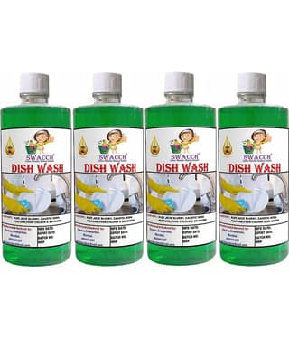 Dish Wash 500ml Pack of 4 Neem Alovera I Dish Wash Liquid and Kitchen Cleaner I Dish Washer Liquid With Fragrance I Kitchen Utensil Cleaner Removes Grease & Oil