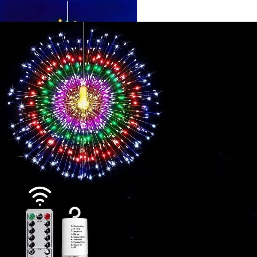 GLOWSERIE Decorative 3D Fireworks Effect LED Ceiling Hanging Light for Home, Events, and Festival Ambience view 7