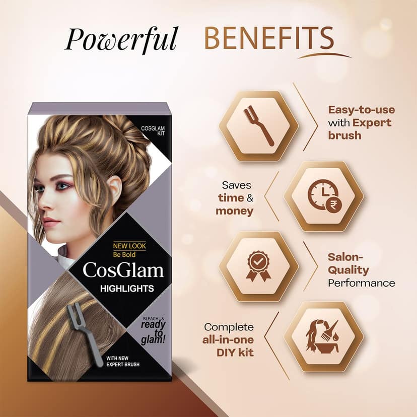 COSGLAM Semi Permanent Hair Color Hot Pink 120g and Hair Highlighter Kit 115g, Highlights Hair Dye view 8