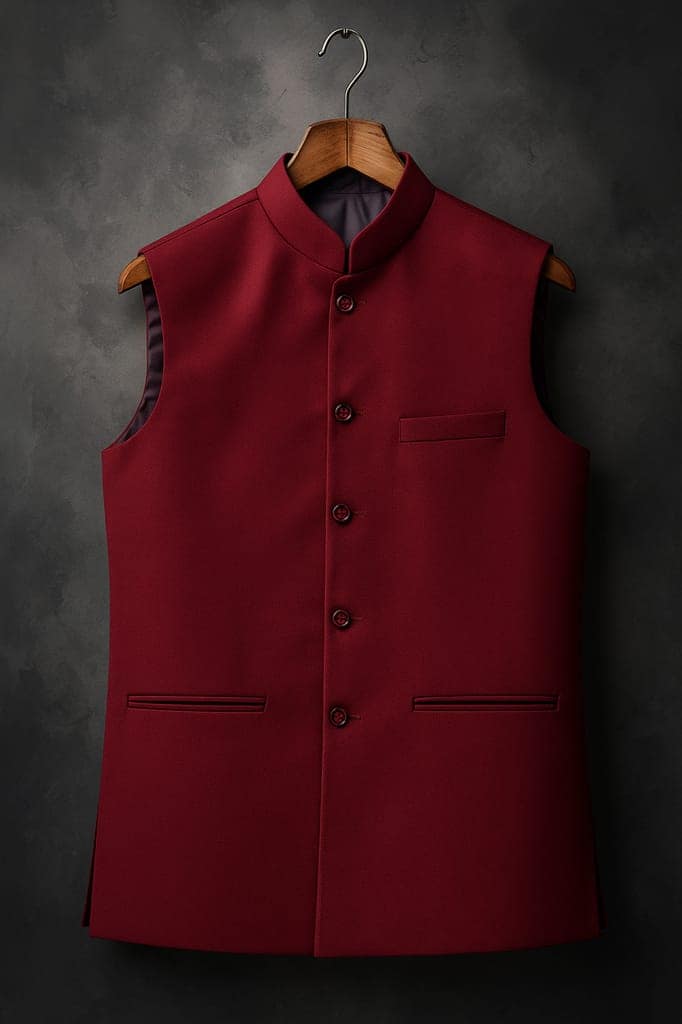 Classic Navy Blue Nehru Jacket for Men view 3