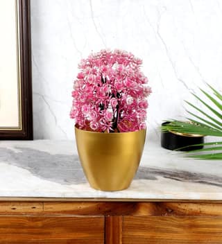 Jute & Metal Black Planter Set with Wooden Legs Set of 3