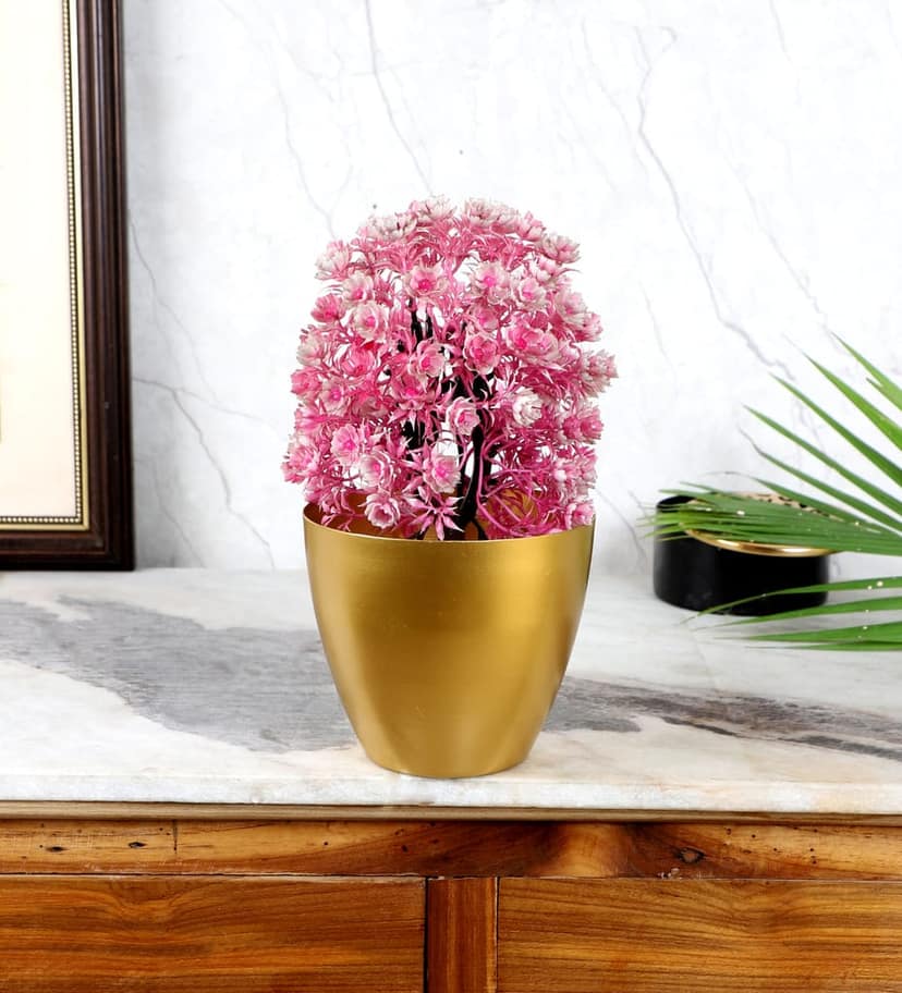 Jute & Metal Black Planter Set with Wooden Legs Set of 3