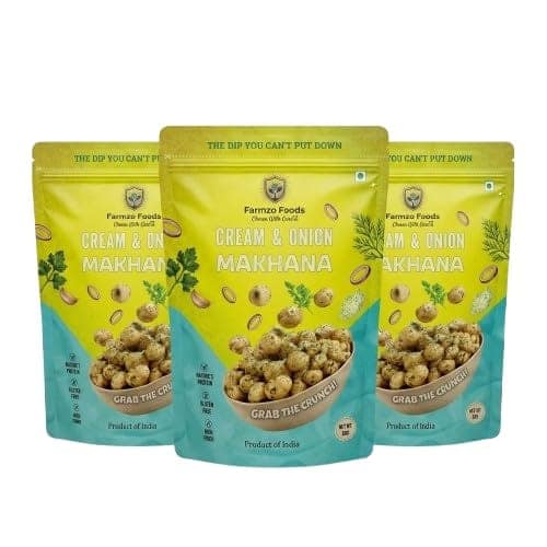 Farmzo Foods Cream & Onion Makhana (3 Pack)