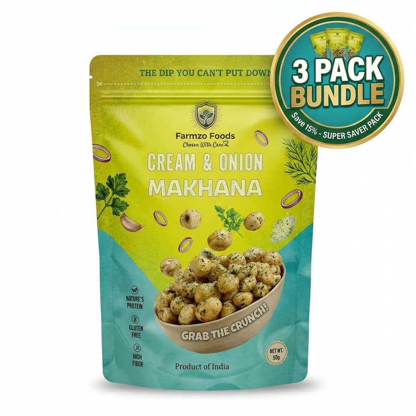Farmzo Foods Cream & Onion Makhana (3 Pack) view 3