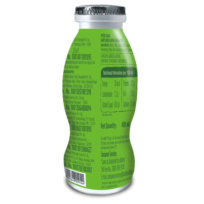 Mother Dairy Tadka Chaach - With Green Chillies, Ginger & Jeera, Source Of Calcium, 200 Ml view 2
