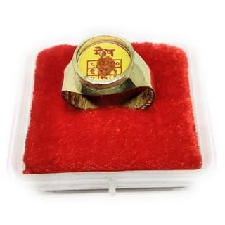 Ashtadhatu Rudraksha Jadit Mesh ( Aries ) Rashi Ring In Gold Plated For Men And Women To Increase Your Health Wealth