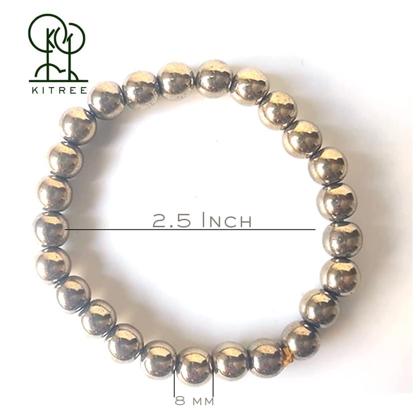 KITREE ENERGISED NATURAL GOLDEN PYRITE CRYSTAL BRACELET FOR MENS AND WOMENS (COLOR DARK GOLDEN) view 2