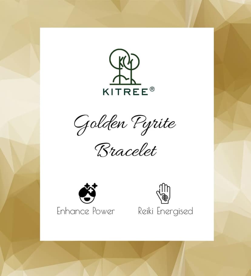 KITREE ENERGISED NATURAL GOLDEN PYRITE CRYSTAL BRACELET FOR MENS AND WOMENS (COLOR DARK GOLDEN) view 4
