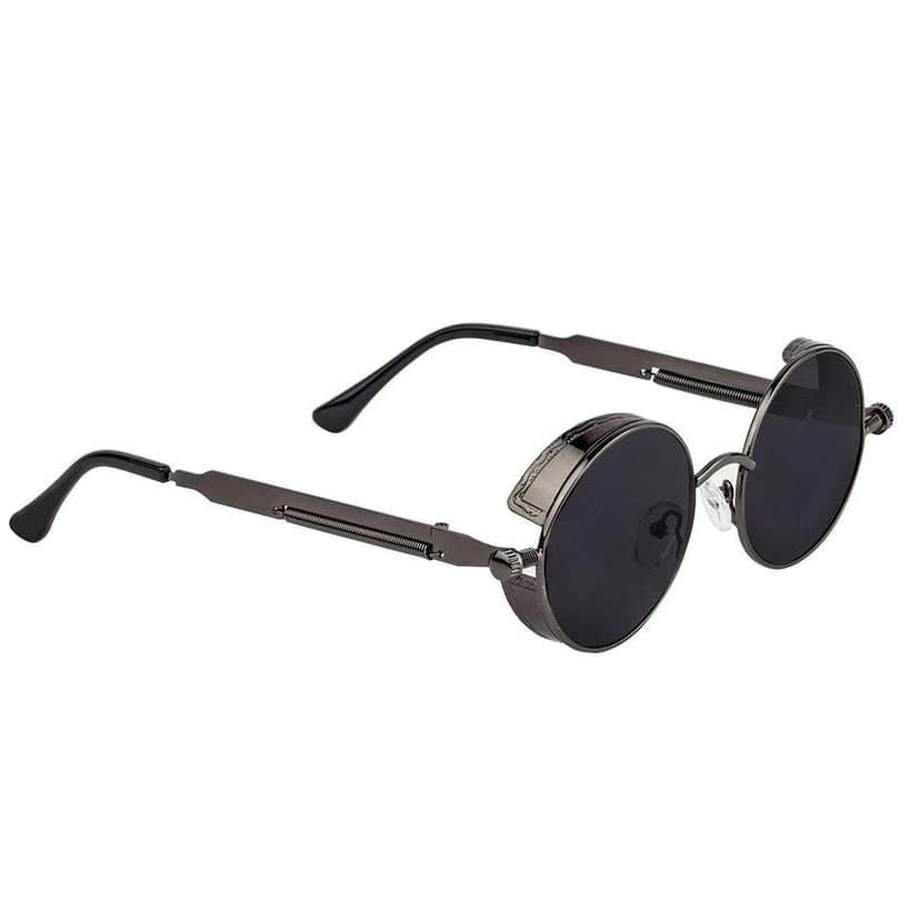 4Flaunt Disc Series UV Protected Steampunk Round Sunglasses For Men & Women (Black) - Pack of 1 view 3