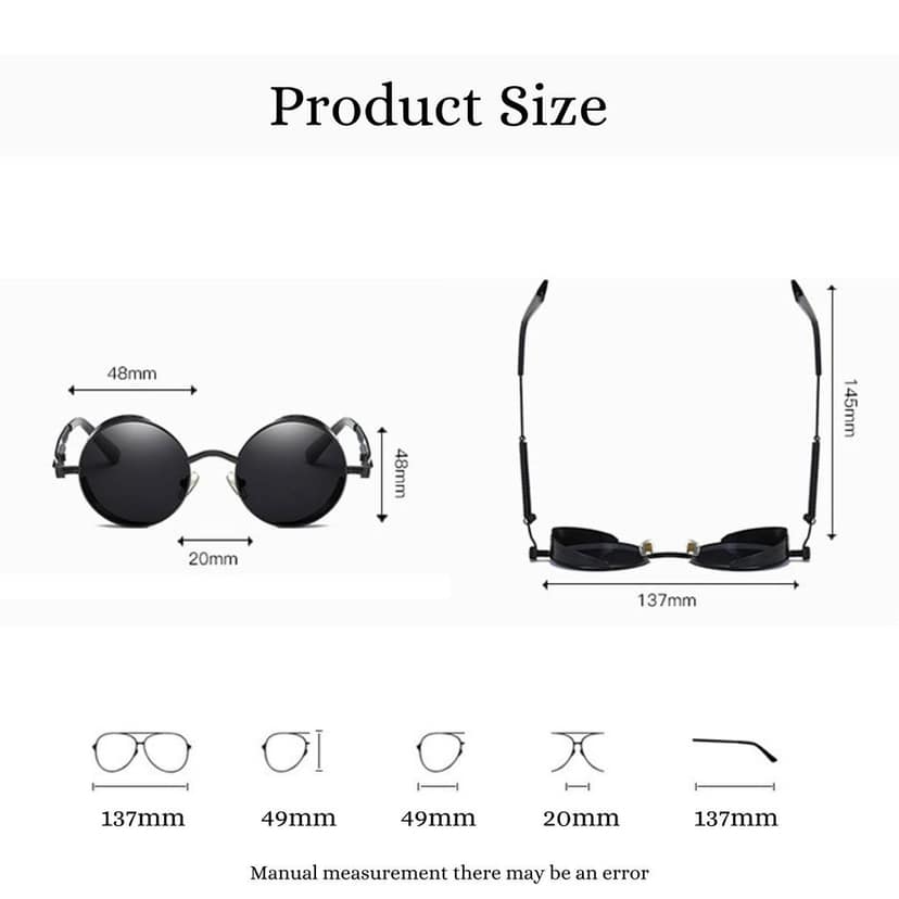 4Flaunt Disc Series UV Protected Steampunk Round Sunglasses For Men & Women (Black) - Pack of 1 view 7