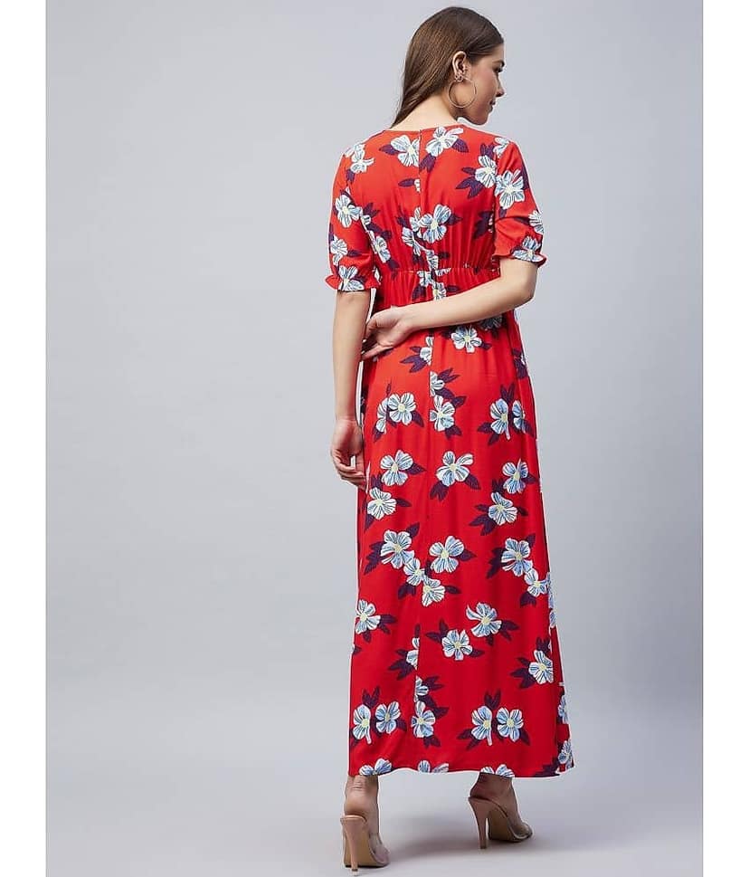 StyleStone Women Rayon A-line Dress ( Red ) view 2