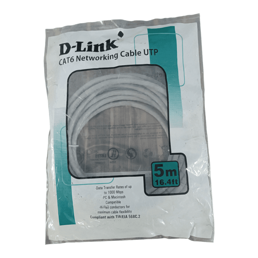 Connect & Conquer: Premium D-Link Cat6 Ethernet Cable 5m - High-Speed Data Transfer, Reliable Signal, Grey, Sleek Design view 2