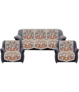 - 5 Seater Polyester Sofa Cover ( Pack of 6 )