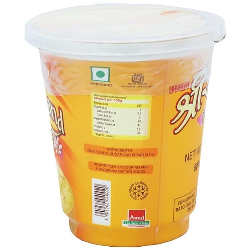 Amul Kesar Shrikhand, 500 G Cup view 2