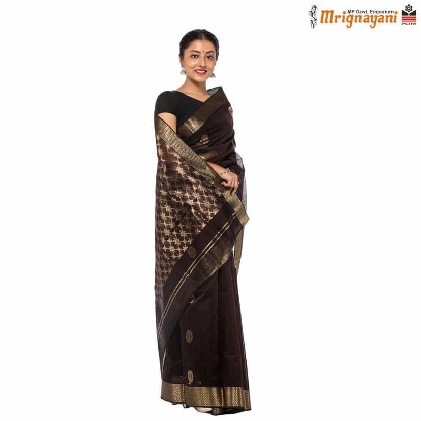 HANDLOOM MAHESHWARI SILK SAREE WITH BLOUSE (SKU - 3S0107180522, SAREE- 1269) view 3