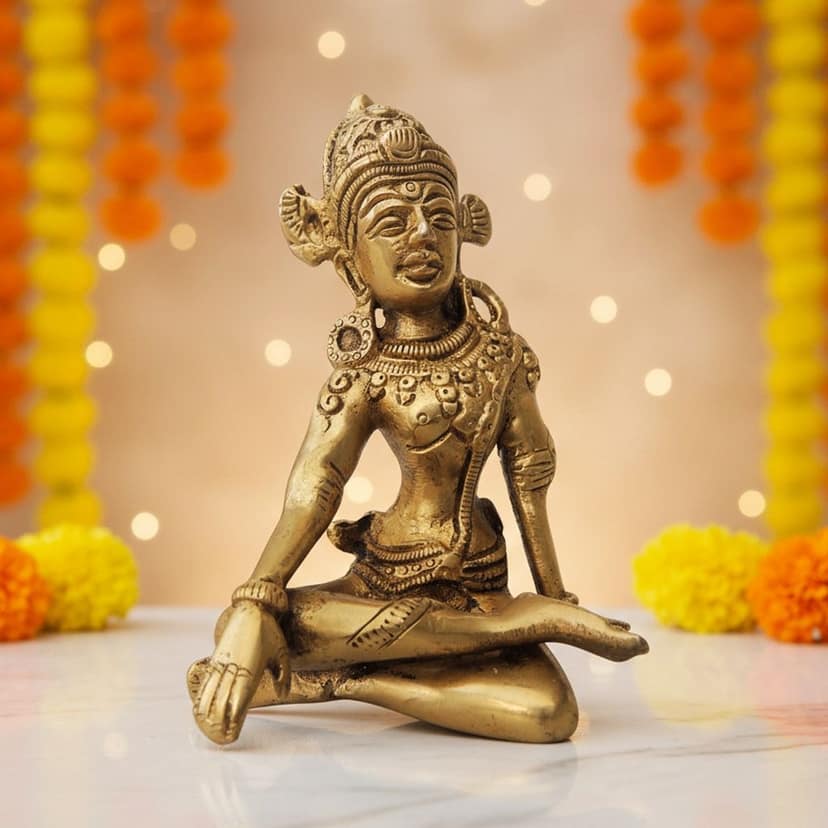Brass Indra Dev Decorative Statue, Height : 1.5 Inch (BSMAS1317 C)