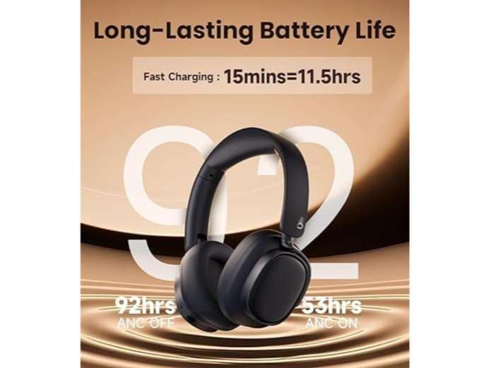 OlivLife Japan Series Bluetooth 6.0 Wireless Over-Ear Headphones with 400mAh Battery, 20H Playtime, Deep Bass HiFi Stereo, Built-in Mic, 40mm Drivers - Black view 2