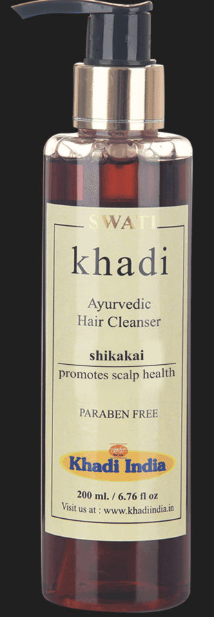 Khadi Swati - Ayurvedic Herbal Hair Cleanser Shikakai SAT Paraben Free (Shampoo) 210ml.