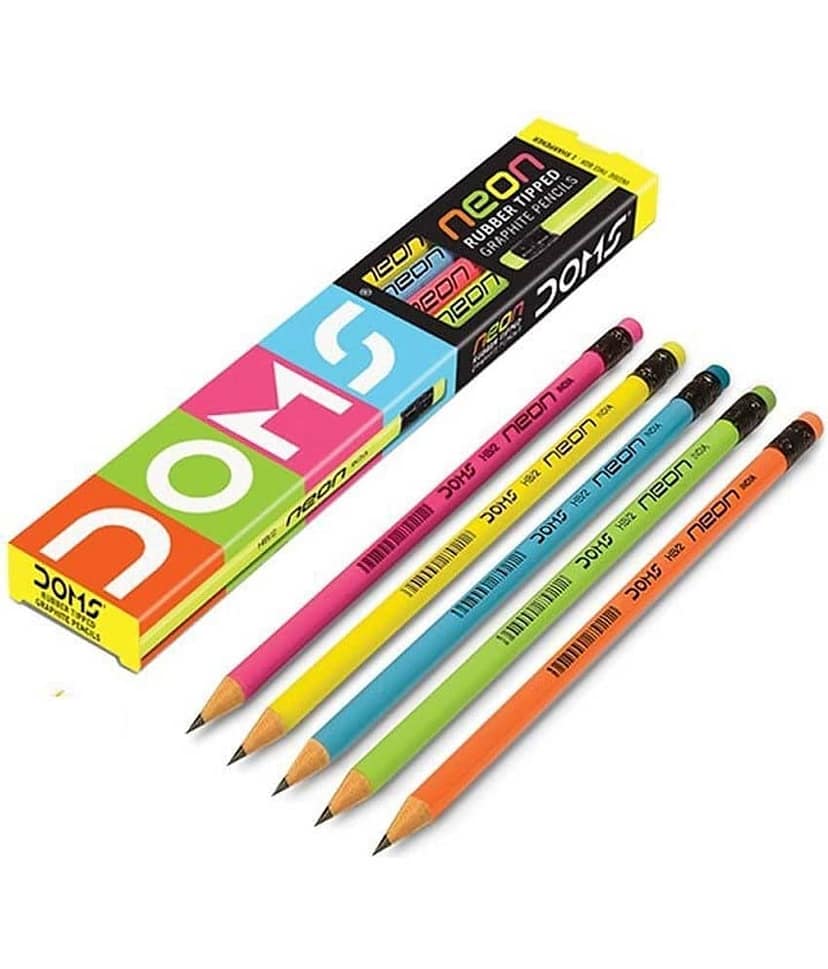 DOMS RUBBER TIPPED PENCIL WITH SHARPENER *PACK OF 50 PENCILS WITH 5 SHARPENERS* () view 2