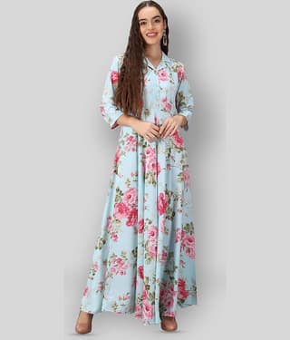 Rudrakriti Women Crepe Printed A-line Dress ( White )