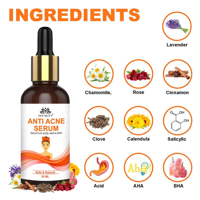 Intimify anti acne serum, anti aging wrinkles serum, face serum, skin brightening serum, anti wrinkle face serum (30 ml) view 3