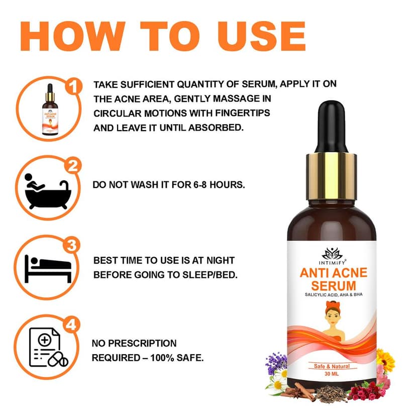 Intimify anti acne serum, anti aging wrinkles serum, face serum, skin brightening serum, anti wrinkle face serum (30 ml) view 5
