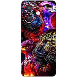 Yug Emporium Back Skin Wrap For Oppo A3x Premium Quality Full Coverage (Animal 3D) (Back Cover Multicolor)