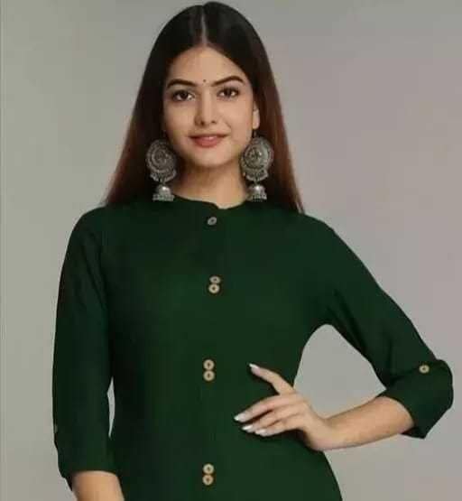 MANMAYEE Indian Tunic Top Women's Rayon Button in Front Design Straight Kurti | Straight Kurti view 10