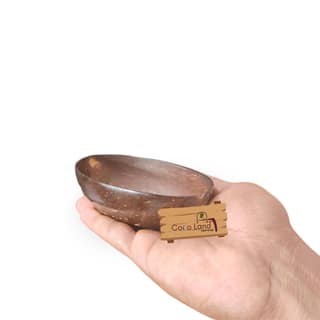 CocoLand Coconut Shell Pudding Pot Oval Shape (150-250 ml) M-L Size Coconut Oil Polished