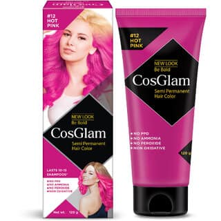Cosglam Semi Permanent Hair Color For Women Men, (120g, #12 Hot Pink)