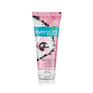 Everyuth Naturals Anti Pollution Pink Clay & Charcoal Scrub 50g | For all skin types (Oily/Dry)