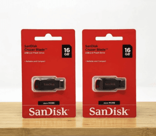 SanDisk Cruzer Blade USB 2.0 16gb Pendrive Pack of-2 Compatible with Audio Player, Desktop Computer, Gaming Console, Laptop, Mobile, Tablet, Netbook, Television USB 2.0 Plastic Case (Black, Red)
