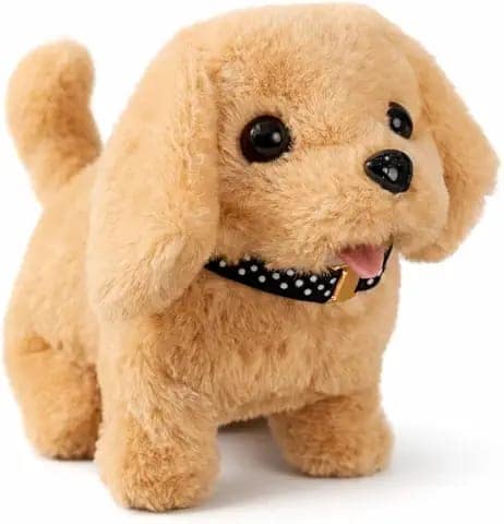 Walking Brown Dog Toy for Kids – Interactive Talking Puppy with Barking Sound, Moving Head & Wagging Tail|Cute Electronic Pet Dog Toy for Boys & Girls|Educational Gift for Toddlers & Kids (brown) view 2
