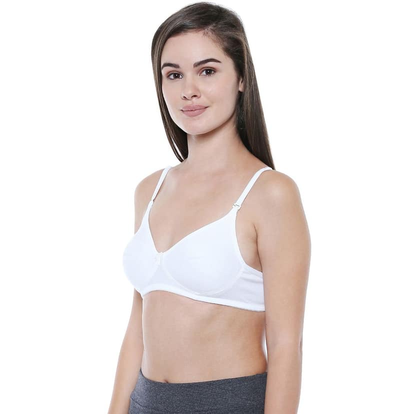 Bodycare Women Cotton Spandex Full Coverage Non Padded Regular Bra 5554W-WHITE view 2
