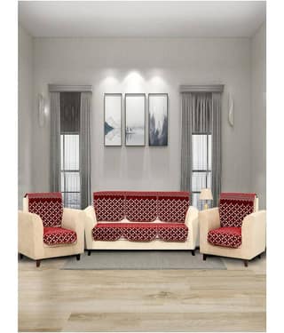 BELLA TRUE 5 Seater Brown Velvet Set of 6 Seat Cover