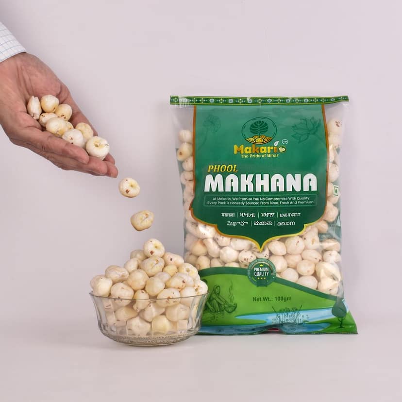 Makario Phool Makhana – Premium Quality Lotus Seeds | 100% Natural & Healthy Snack | 100g Pack view 5