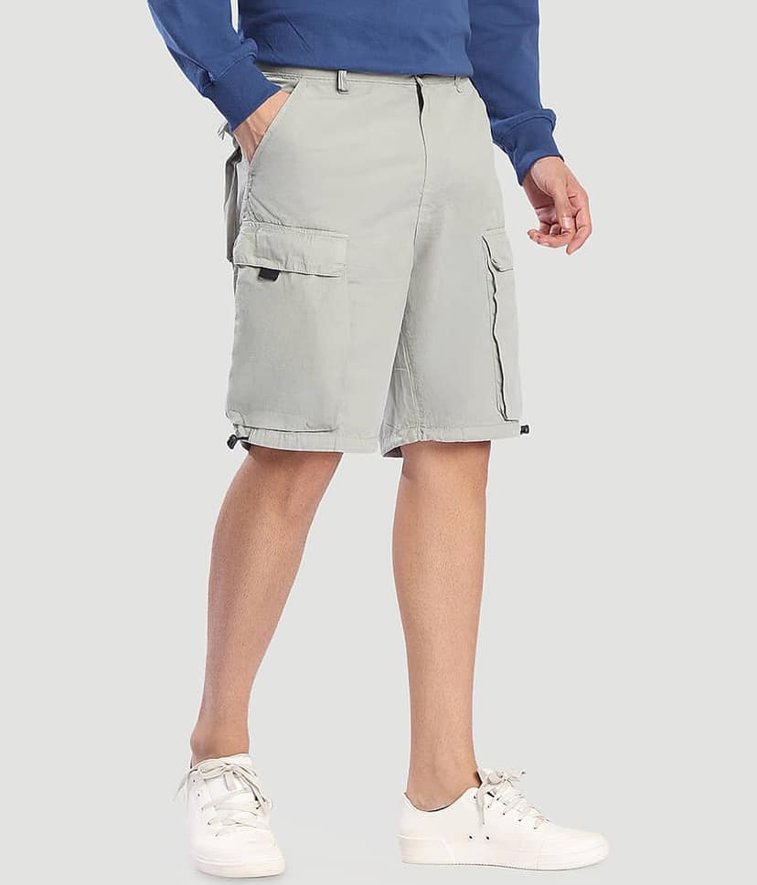 Bene Kleed Grey Cotton Men's Shorts ( Pack of 1 ) view 3